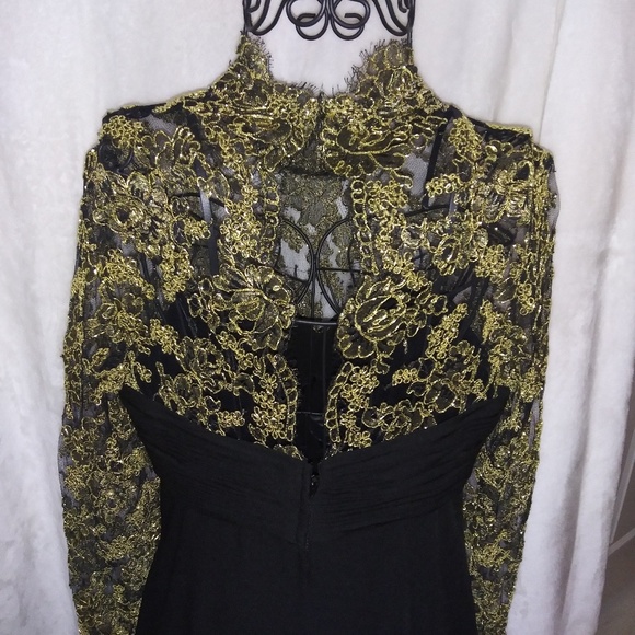 Stunning Vintage Black&Gold Gown - Picture 4 of 16